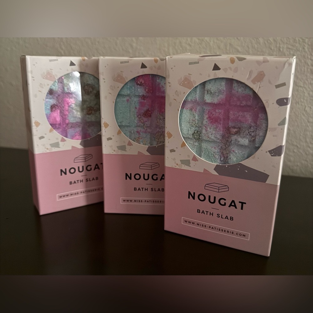 New Miss Patisserie Nougat Bath Slab Set | Vegan Spa Soak | Bundle of 3
